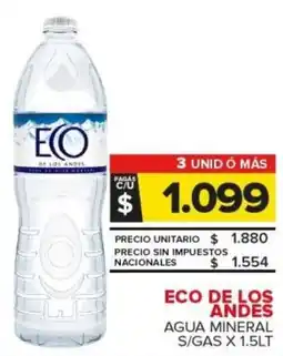 Carrefour Eco de los andes agua mineral s/gas oferta