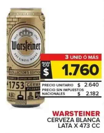 Carrefour Warsteiner cerveza blanca lata oferta