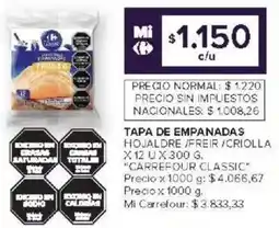 Carrefour Market Carrefour classic tapa de empanadas hojaldre /freir/criolla oferta