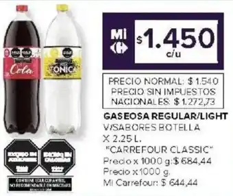 Carrefour Market Carrefour classic gaseosa regular/light v/sabores botella oferta