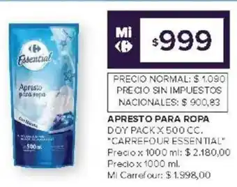 Carrefour Market Carrefour essential apresto para ropa doy pack oferta