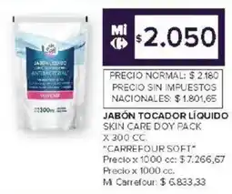 Carrefour Market Carrefour soft jabón tocador líquido skin care doy pack oferta
