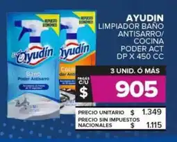 Carrefour Ayudin limpiador baño antisarro/ cocina poder act dp oferta