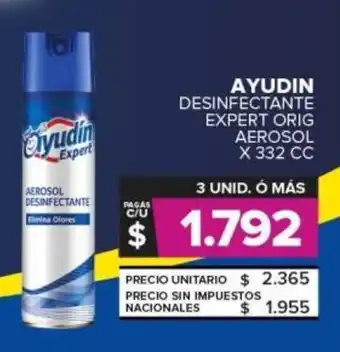 Carrefour Ayudin desinfectante expert orig aerosol oferta