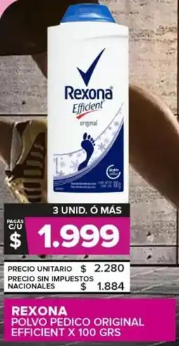 Carrefour Rexona polvo pedico original efficient oferta