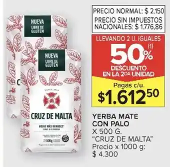 Carrefour Market Cruz de malta yerba mate con palo oferta