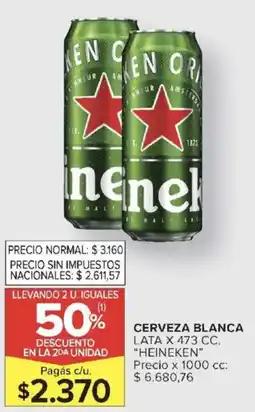 Carrefour Market Heineken cerveza blanca lata oferta