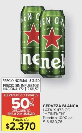 Carrefour Market Heineken cerveza blanca lata oferta