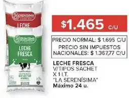 Carrefour Market La serenisima leche fresca v/tipos sachet oferta
