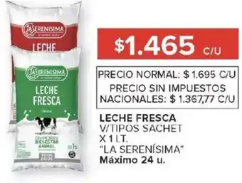 Carrefour Market La serenisima leche fresca v/tipos sachet oferta