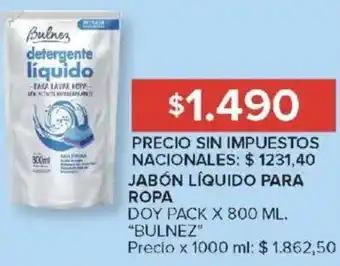 Carrefour Market Bulnez jabón líquido para ropa doy pack oferta