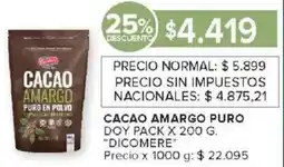Carrefour Market Dicomere cacao amargo puro doy pack oferta