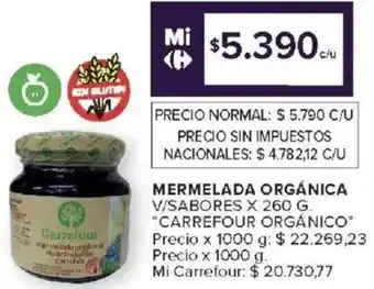 Carrefour Market Carrefour orgánico mermelada orgánica v/sabores oferta