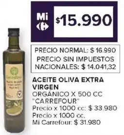 Carrefour Market Carrefour aceite oliva extra virgen orgánico oferta