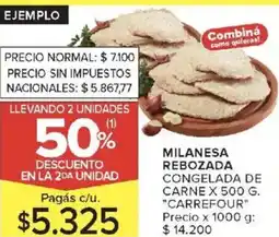 Carrefour Market Carrefour milanesa rebozada congelada de carne oferta