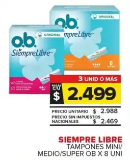 Carrefour Siempre libre tampones mini/ medio/super ob oferta