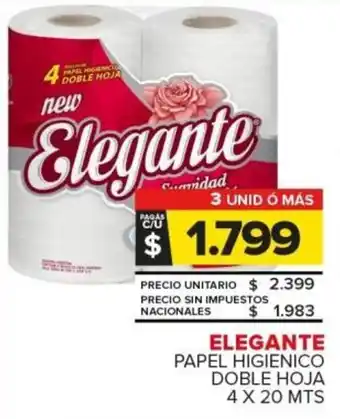 Carrefour Elegante papel higienico doble hoja oferta