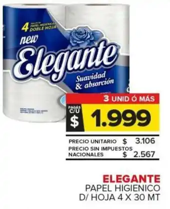 Carrefour Elegante papel higienico d/ hoja oferta