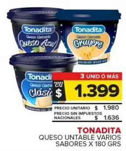 Carrefour Tonadita queso untable varios sabores oferta