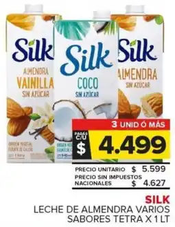 Carrefour Silk leche de almendra varios sabores tetra oferta