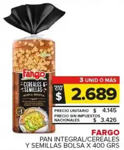 Carrefour Fargo pan integral/cereales y semillas bolsa oferta