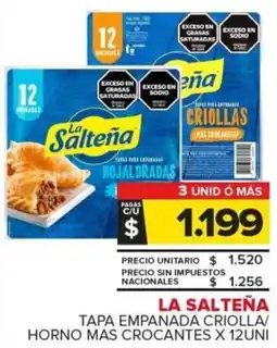 Carrefour La salteña tapa empanada criolla / horno mas crocantes oferta