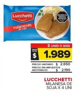 Carrefour Lucchetti milanesa de soja oferta