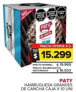 Carrefour Paty hambuguesa grandes de cancha caja oferta