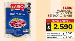 Carrefour Lario mortadela tipo bologna feteada oferta