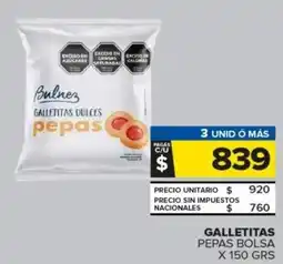 Carrefour Galletitas pepas bolsa oferta