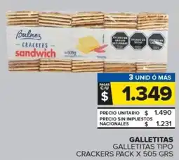 Carrefour Galletitas tipo crackers pack oferta