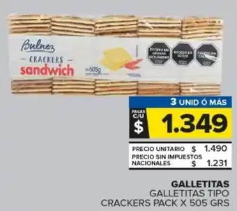 Carrefour Galletitas tipo crackers pack oferta