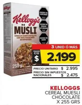 Carrefour Kelloggs cereal muesli chocolate oferta