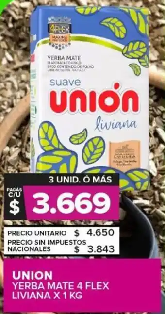 Carrefour Union yerba mate 4 flex liviana oferta