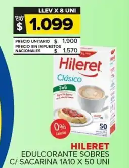 Carrefour Hileret edulcorante sobres c/ sacarina 1a10 oferta
