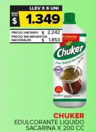 Carrefour Chuker edulcorante liquido sacarina oferta