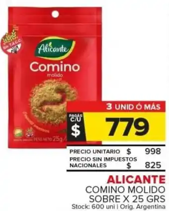 Carrefour Alicante comino molido sobre oferta