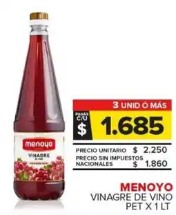 Carrefour Menoyo vinagre de vino pet oferta
