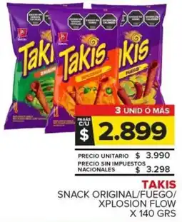 Carrefour Takis snack original / fuego / xplosion flow oferta
