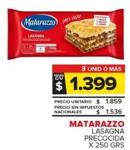 Carrefour Matarazzo lasagna precocida oferta