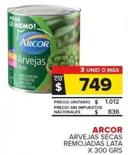 Carrefour Arcor arvejas secas remojadas lata oferta