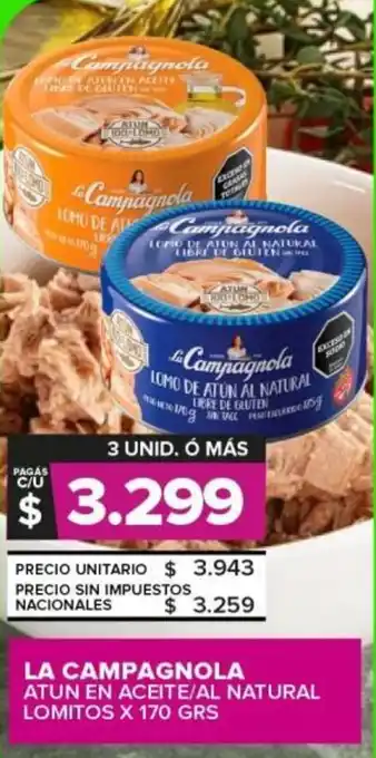Carrefour La campagnola atun en aceite/al natural lomitos oferta