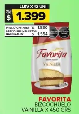 Carrefour Favorita bizcochuelo vainilla oferta