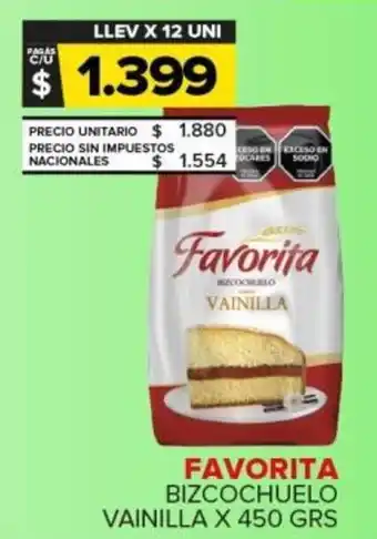 Carrefour Favorita bizcochuelo vainilla oferta