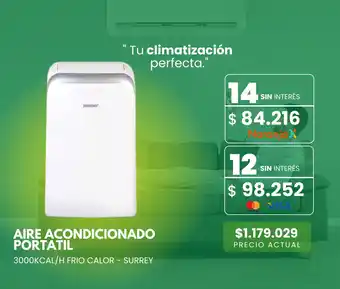 Previsora del Paraná Aire acondicionado portatil 3000kcal/h frio calor surrey oferta