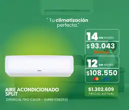 Previsora del Paraná Aire acondicionado split 2950kcal frio calor surrey oferta