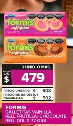 Carrefour Formis galletitas vainilla rell frutilla / chocolate rell ddl oferta