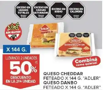 Carrefour Market Adler queso cheddar feteado queso danbo oferta