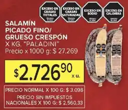 Carrefour Market Paladini salamín picado fino/ grueso crespón oferta