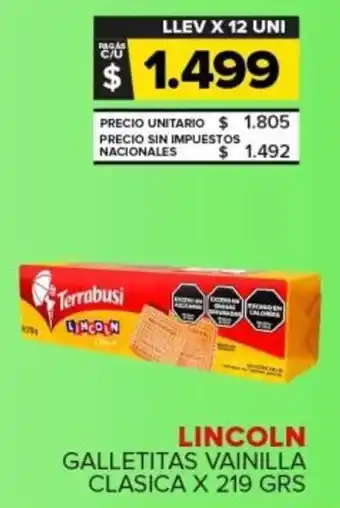 Carrefour Lincoln galletitas vainilla clasica oferta